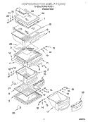 REFRIGERATOR SHELF Diagram and Parts List for KSRS27FGSS14  KitchenAid Refrigerator