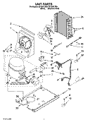 UNIT PARTS, OPTIONAL PARTS (NOT INCLUDED) Diagram and Parts List for GI15NFLTBO  Whirlpool Ice Maker