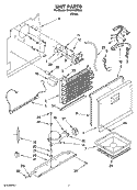 UNIT PARTS, OPTIONAL PARTS (NOT INCLUDED) Diagram and Parts List for EV181NZRQ04  Whirlpool Freezer