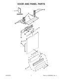 DOOR AND PANEL PARTS Diagram and Parts List for KDFE454CSS0  KitchenAid Dishwasher