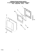 LOWER OVEN DOOR Diagram and Parts List for RBD305PDB12  Whirlpool Wall Oven