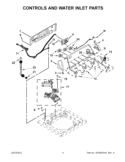 CONTROLS AND WATER INLET PARTS Diagram and Parts List for 7MWTW1704BM0  Whirlpool Washer