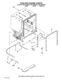 TUB AND FRAME PARTS Diagram and Parts List for WDT770PAYW3  Whirlpool Dishwasher