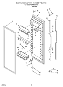 REFRIGERATOR DOOR Diagram and Parts List for 4KSRS22QFA03  KitchenAid Refrigerator