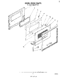 OVEN DOOR Diagram and Parts List for RM235PXK0  Whirlpool Microwave Oven Combo