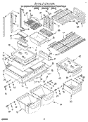 SHELF Diagram and Parts List for KTRS21KDAL00  KitchenAid Refrigerator