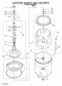 AGITATOR, BASKET AND TUB PARTS Diagram and Parts List for WTW5300VW1  Whirlpool Washer