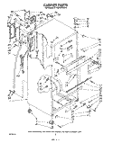 CABINET Diagram and Parts List for ET18EKXPWR4  Whirlpool Refrigerator