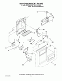 DISPENSER FRONT PARTS Diagram and Parts List for 5ED2FHGXVQ00  Whirlpool Refrigerator