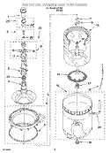 AGITATOR, BASKET AND TUB PARTS Diagram and Parts List for IJ47001  Inglis Washer