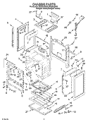 CHASSIS Diagram and Parts List for SF369LEKQ0  Whirlpool Range