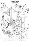 CABINET PARTS Diagram and Parts List for NGD5800TQ0  Amana Dryer