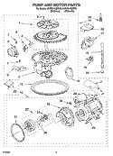 PUMP AND MOTOR PARTS Diagram and Parts List for KUDS01VMSS0  KitchenAid Dishwasher