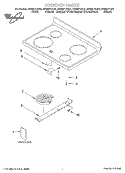 COOKTOP, LITERATURE Diagram and Parts List for RF386PXGB4  Whirlpool Range