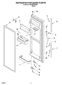 REFRIGERATOR DOOR Diagram and Parts List for 6GD2SHQXKB01  Whirlpool Refrigerator