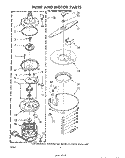 PUMP AND MOTOR Diagram and Parts List for GSHF7801W0  Whirlpool Dishwasher