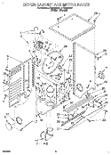 DRYER CABINET AND MOTOR Diagram and Parts List for LTE5243BW1  Whirlpool Washer Dryer Combo