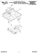 COOKTOP, LITERATURE Diagram and Parts List for RF314BXBW1  Whirlpool Range