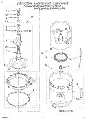 AGITATOR, BASKET AND TUB Diagram and Parts List for LSN7233BW1  Whirlpool Washer