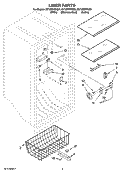 LINER PARTS Diagram and Parts List for EV187NYRQ01  Whirlpool Freezer