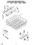 UPPER RACK AND TRACK PARTS Diagram and Parts List for KUDP01FLBL5  KitchenAid Dishwasher