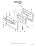 DOOR PARTS Diagram and Parts List for 4KWFC120MAW0  Whirlpool Range