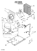 UNIT PARTS, OPTIONAL PARTS (NOT INCLUDED) Diagram and Parts List for KUIC15NRTS1  KitchenAid Ice Maker