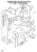 FREEZER LINER AND AIR FLOW PARTS Diagram and Parts List for KSSO36QMB01  KitchenAid Refrigerator