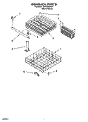 DISHRACK PARTS Diagram and Parts List for 7DP840SWKX1  Whirlpool Dishwasher