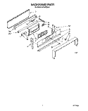BACKGUARD Diagram and Parts List for SF316PESW1  Whirlpool Range