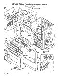 LOWER CABINET AND FRONT PANEL Diagram and Parts List for CS5105XWW0  Whirlpool Dryer