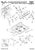 COOKTOP AND CONTROL Diagram and Parts List for RF366PXYN4  Whirlpool Range
