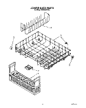 LOWER RACK Diagram and Parts List for KUDA220TWH1  KitchenAid Dishwasher