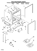 TUB AND FRAME PARTS Diagram and Parts List for KUDS01FLBL7  KitchenAid Dishwasher