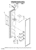 FREEZER DOOR PARTS Diagram and Parts List for MSD2258KGW00  Whirlpool Refrigerator