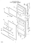 DOOR Diagram and Parts List for RT16VKXBL01  Roper Refrigerator