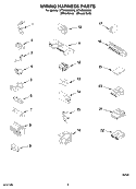WIRING HARNESS PARTS Diagram and Parts List for WTW5850SW0  Whirlpool Washer