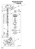 GEARCASE PARTS Diagram and Parts List for 2DLXR7244MQ1  Whirlpool Washer