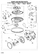 PUMP AND MOTOR PARTS Diagram and Parts List for KUDP01FLBT0  KitchenAid Dishwasher