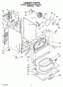 CABINET PARTS Diagram and Parts List for WED5700VH0  Whirlpool Dryer