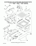 EVAPORATOR, ICE CUTTER GRID AND WATER PARTS Diagram and Parts List for KUIS15NRTS4  KitchenAid Ice Maker