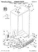 CABINET, LITERATURE Diagram and Parts List for KSFS25FJBT01  KitchenAid Refrigerator