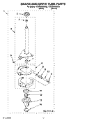 BRAKE AND DRIVE TUBE PARTS Diagram and Parts List for 1CWTW5500SQ0  Whirlpool Washer