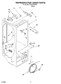 REFRIGERATOR LINER Diagram and Parts List for 7GD22DFXFW03  Whirlpool Refrigerator