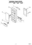 CONTROL PANEL PARTS Diagram and Parts List for MT4140SKQ1  Whirlpool Microwave