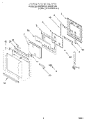 OVEN DOOR Diagram and Parts List for RBS275PDQ4  Whirlpool Wall Oven