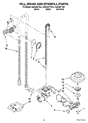 FILL, DRAIN AND OVERFILL PARTS Diagram and Parts List for KUDK03FTSS1  KitchenAid Dishwasher