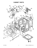 CABINET PARTS Diagram and Parts List for WED8800YW2  Whirlpool Dryer
