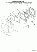 OVEN DOOR PARTS Diagram and Parts List for GMC305PRB03  Whirlpool Microwave Oven Combo