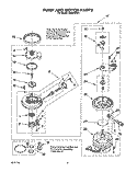 PUMP AND MOTOR Diagram and Parts List for DU8530XX1  Whirlpool Dishwasher